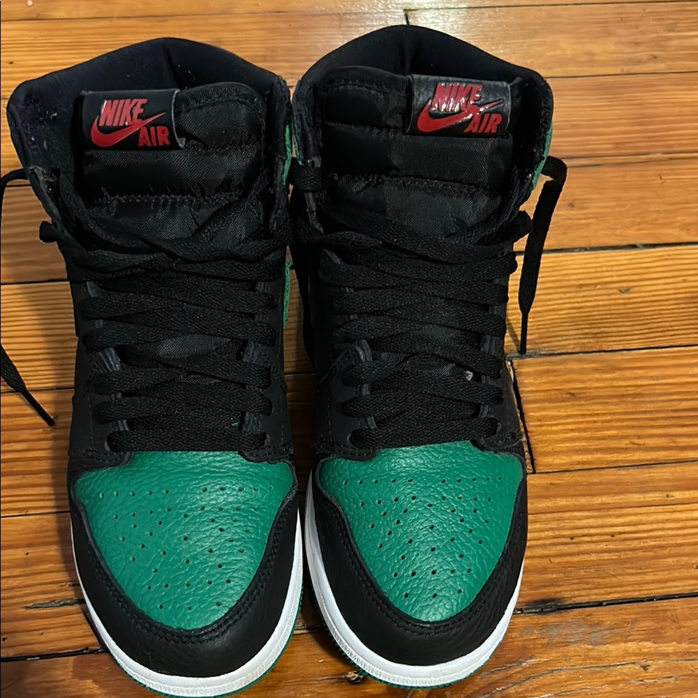 Nike Air Black and Green High-Top Sneakers